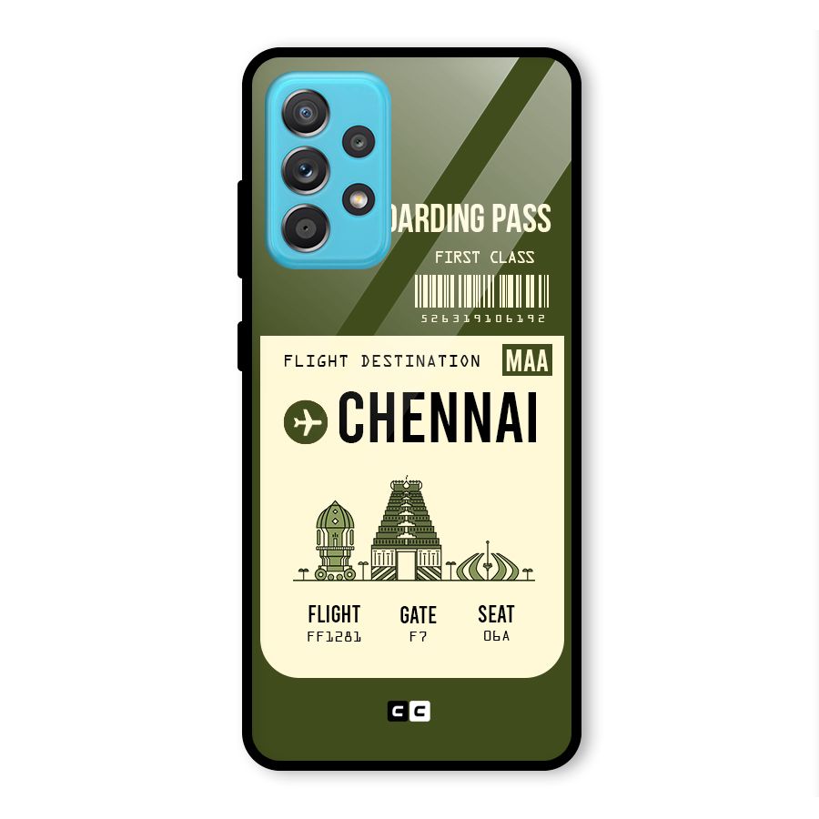 Chennai Boarding Pass Glass Back Case for Galaxy A52