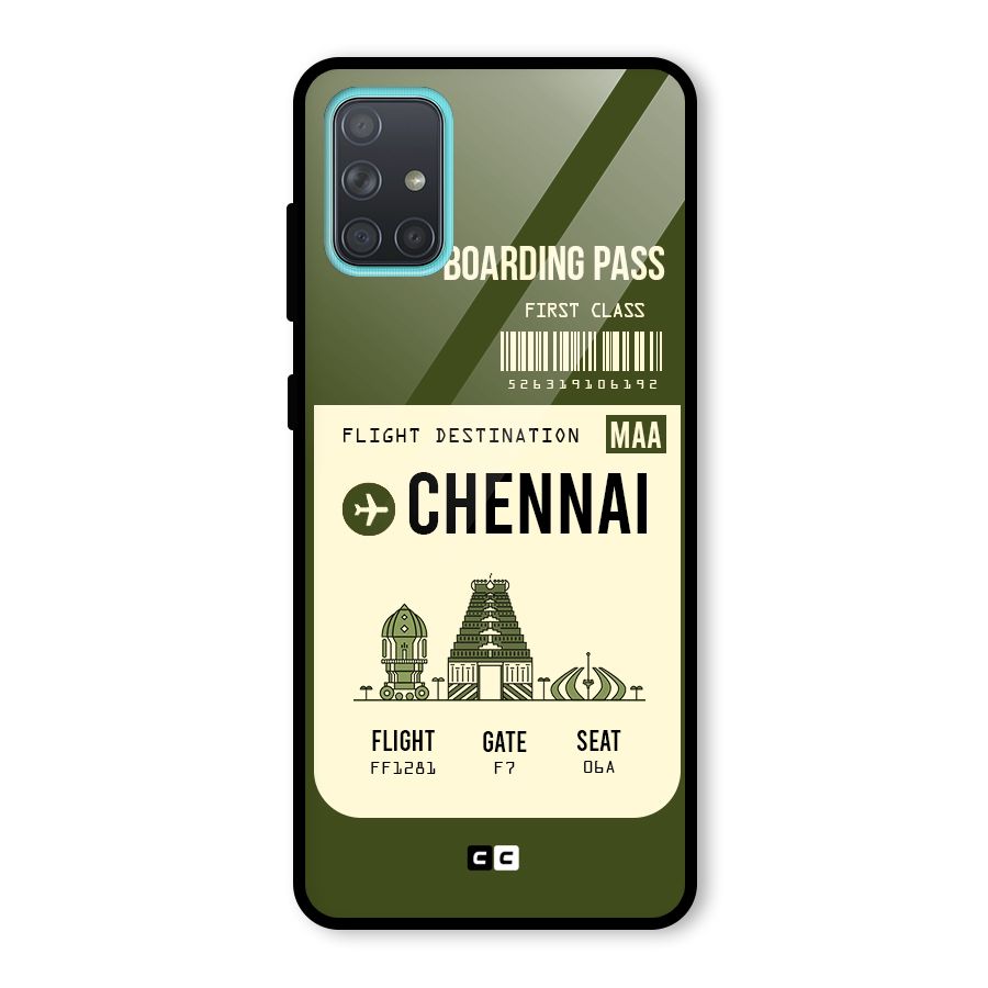 Chennai Boarding Pass Glass Back Case for Galaxy A71