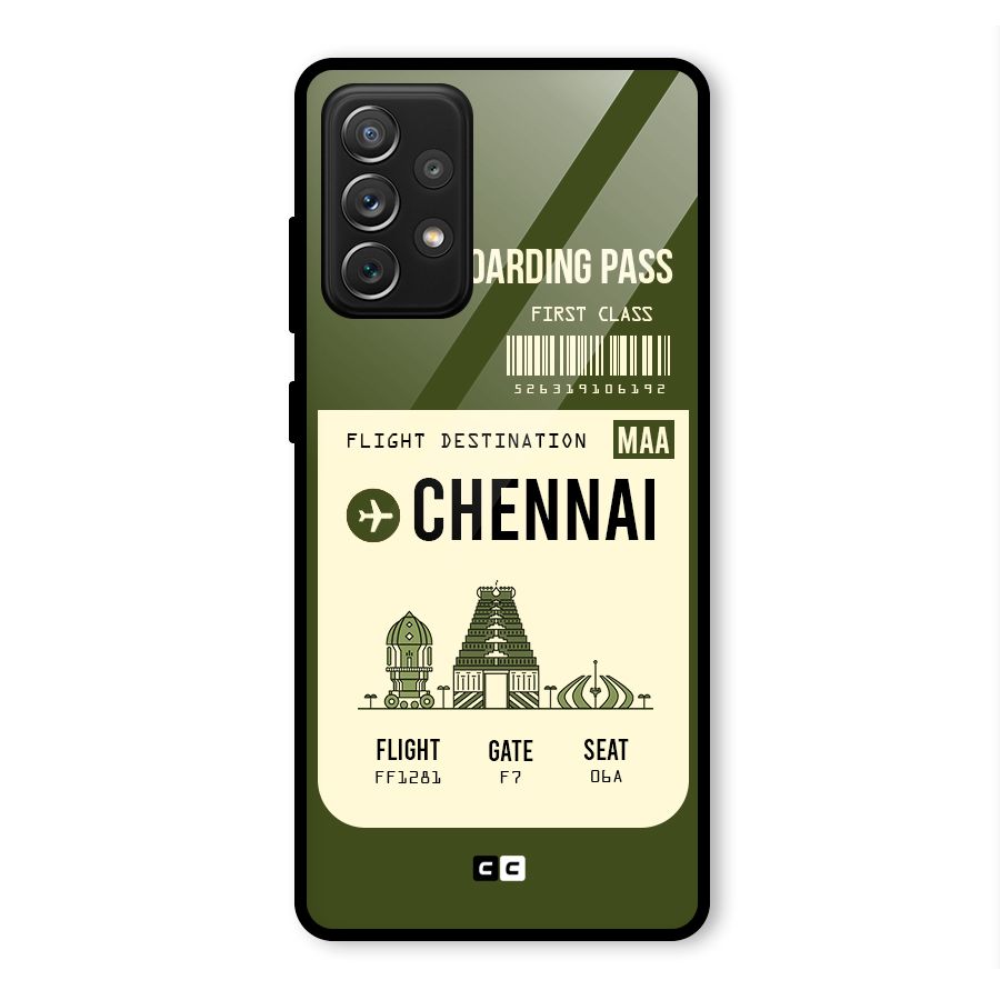 Chennai Boarding Pass Glass Back Case for Galaxy A72