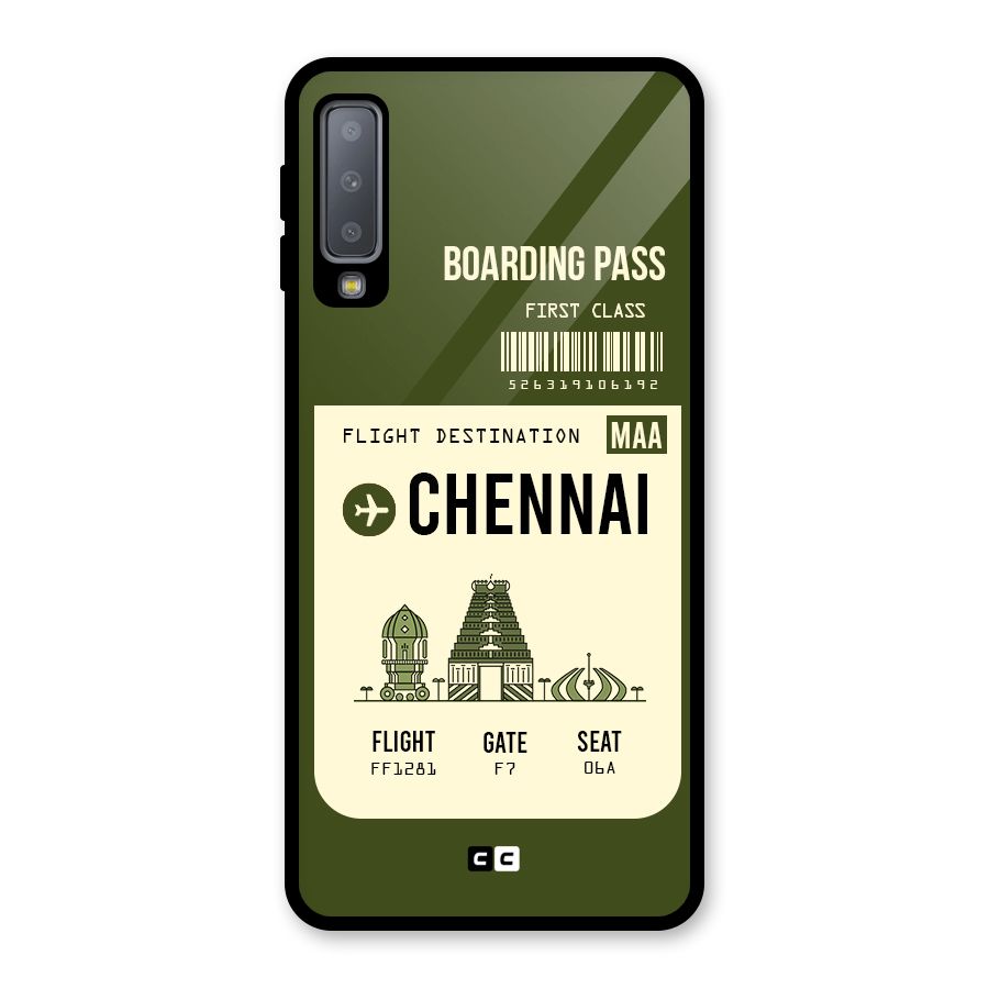 Chennai Boarding Pass Glass Back Case for Galaxy A7 (2018)