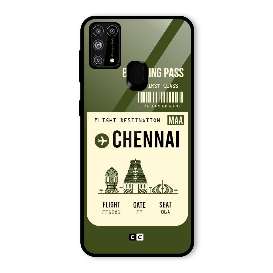 Chennai Boarding Pass Glass Back Case for Galaxy F41