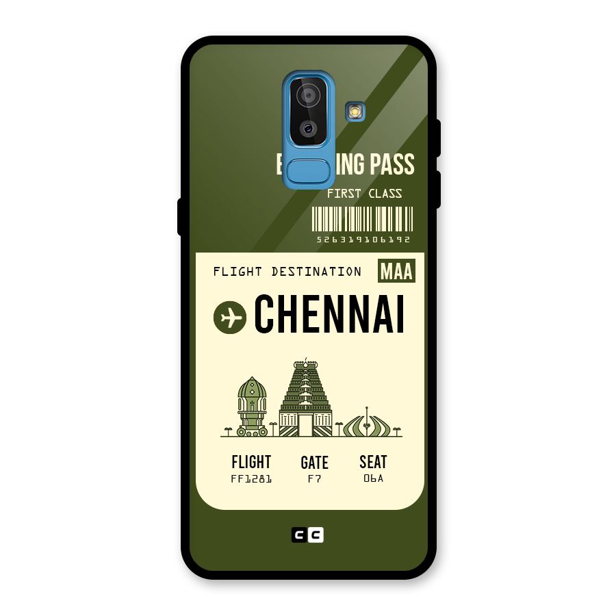 Chennai Boarding Pass Glass Back Case for Galaxy J8