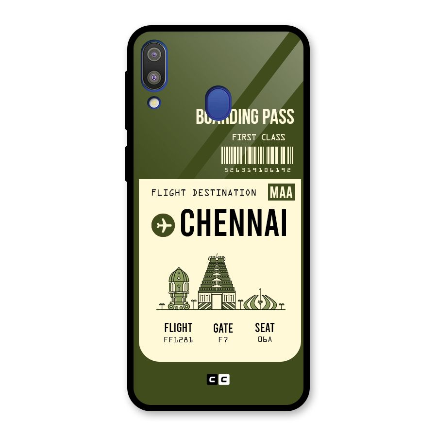 Chennai Boarding Pass Glass Back Case for Galaxy M20