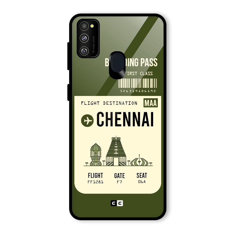 Chennai Boarding Pass Glass Back Case for Galaxy M30s