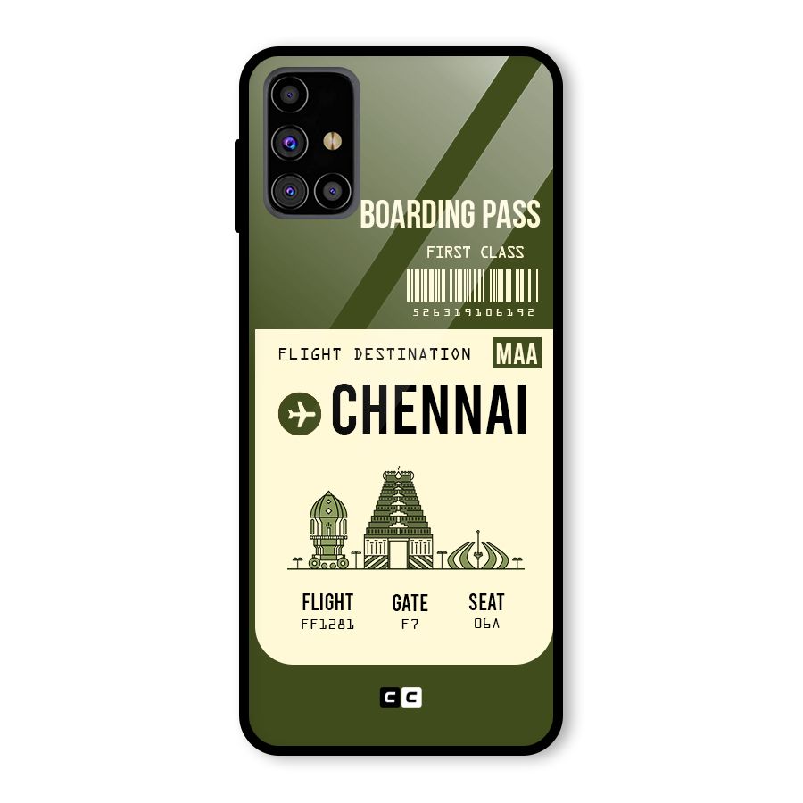 Chennai Boarding Pass Glass Back Case for Galaxy M31s