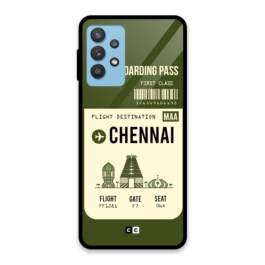 Chennai Boarding Pass Glass Back Case for Galaxy M32 5G