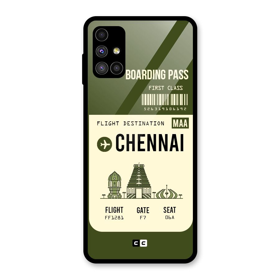 Chennai Boarding Pass Glass Back Case for Galaxy M51