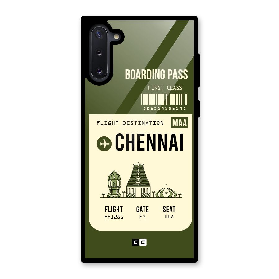 Chennai Boarding Pass Glass Back Case for Galaxy Note 10