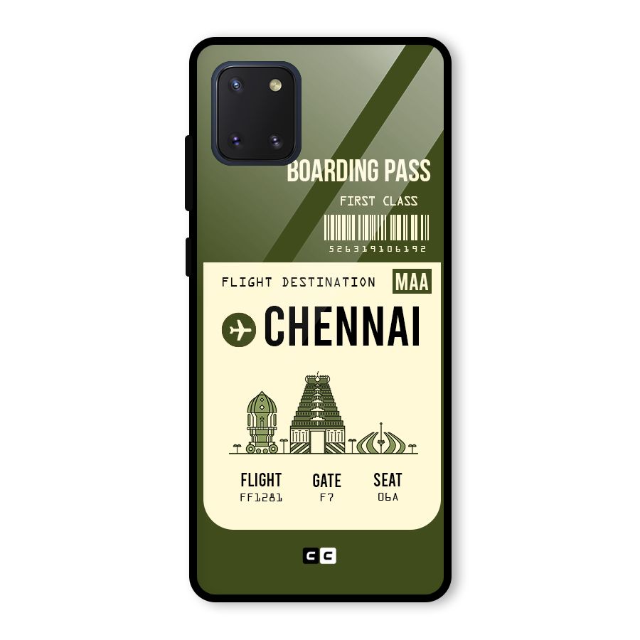 Chennai Boarding Pass Glass Back Case for Galaxy Note 10 Lite