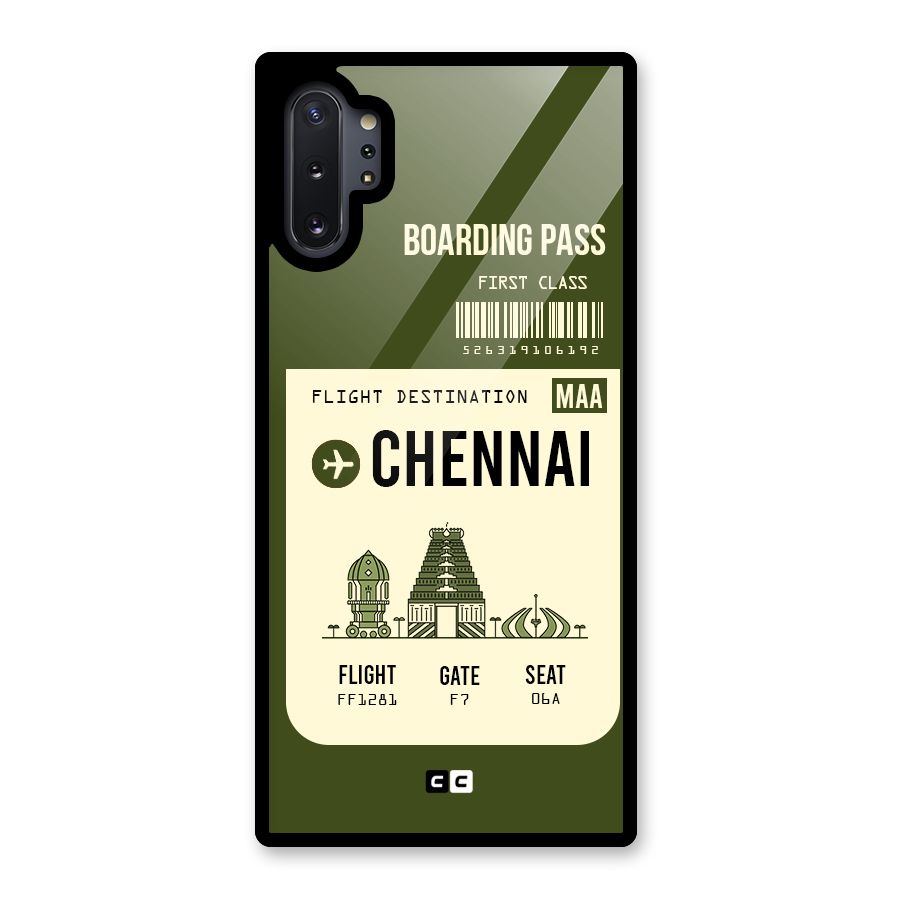 Chennai Boarding Pass Glass Back Case for Galaxy Note 10 Plus