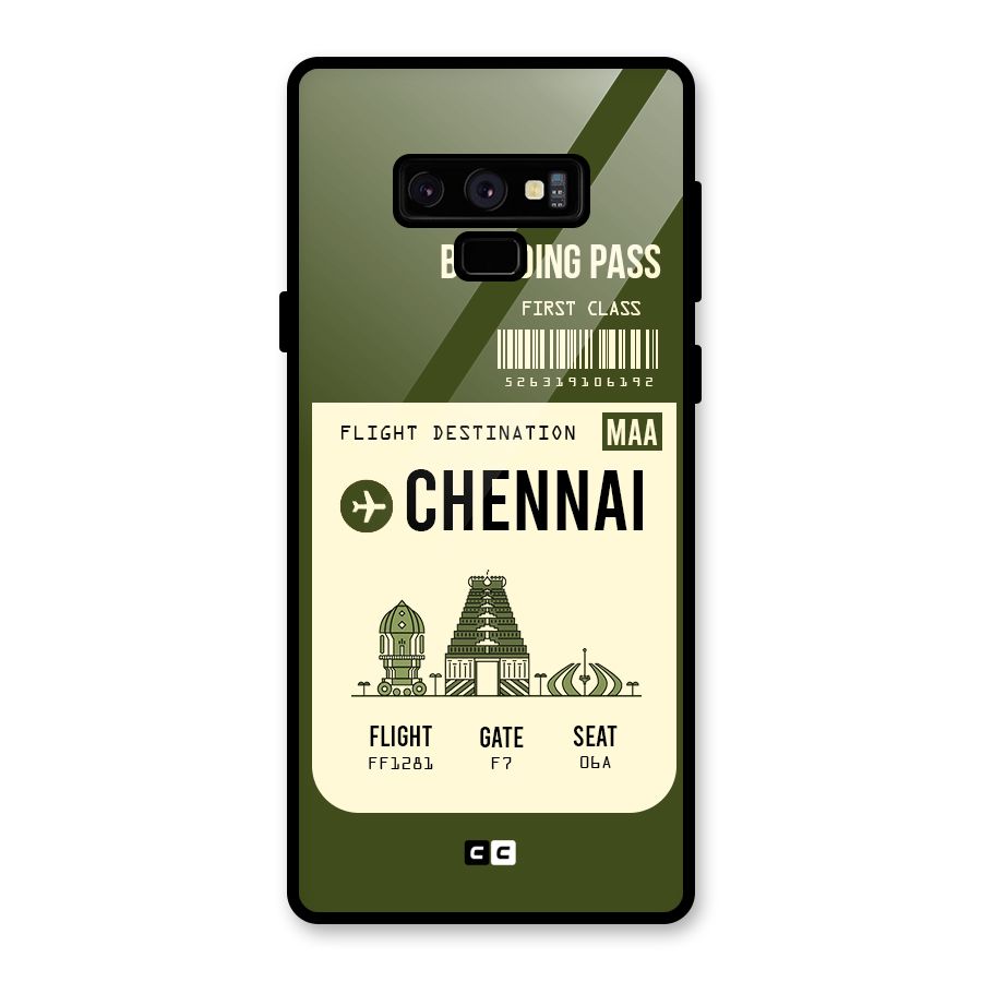 Chennai Boarding Pass Glass Back Case for Galaxy Note 9