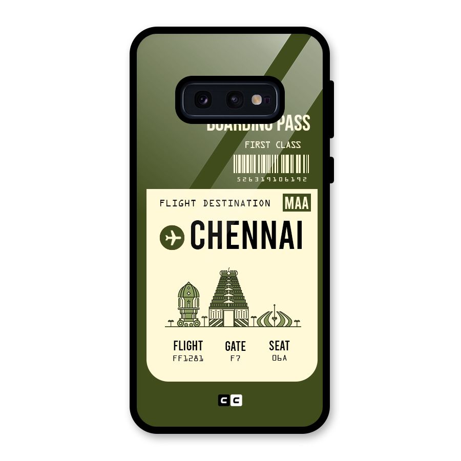 Chennai Boarding Pass Glass Back Case for Galaxy S10e