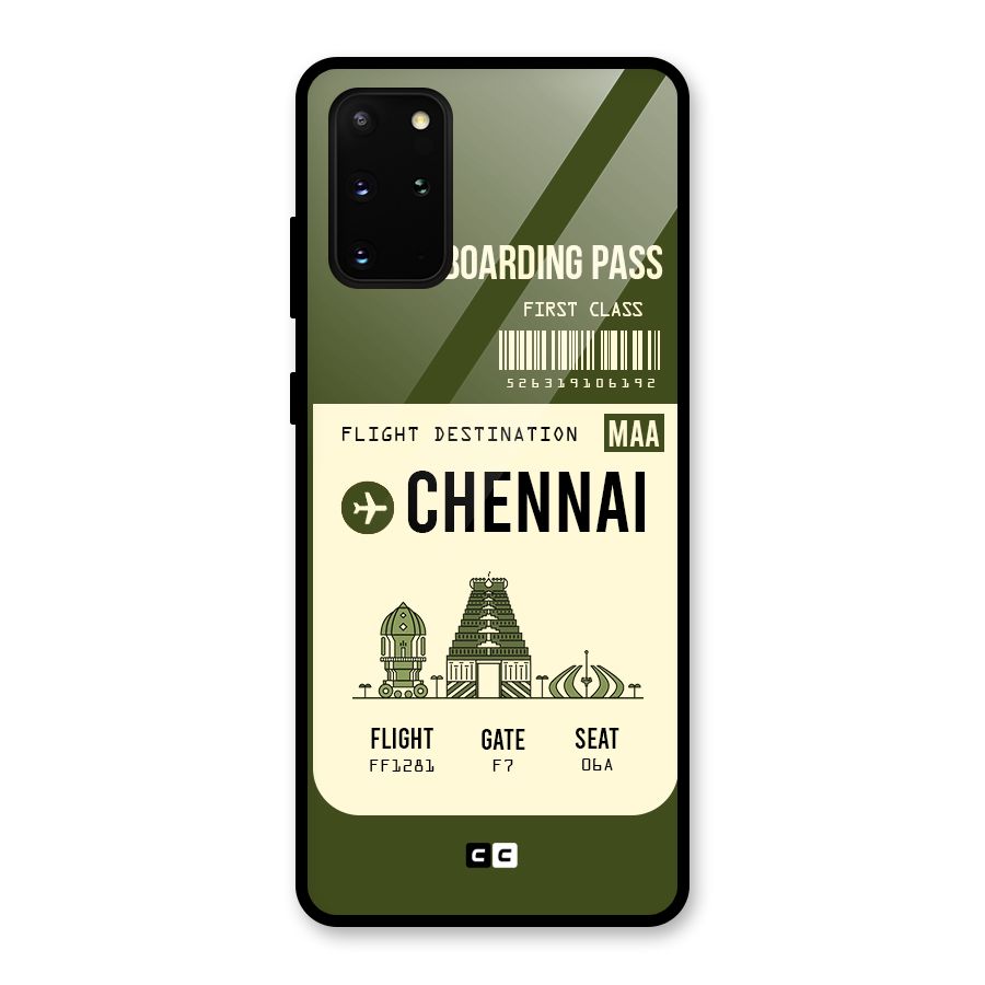Chennai Boarding Pass Glass Back Case for Galaxy S20 Plus