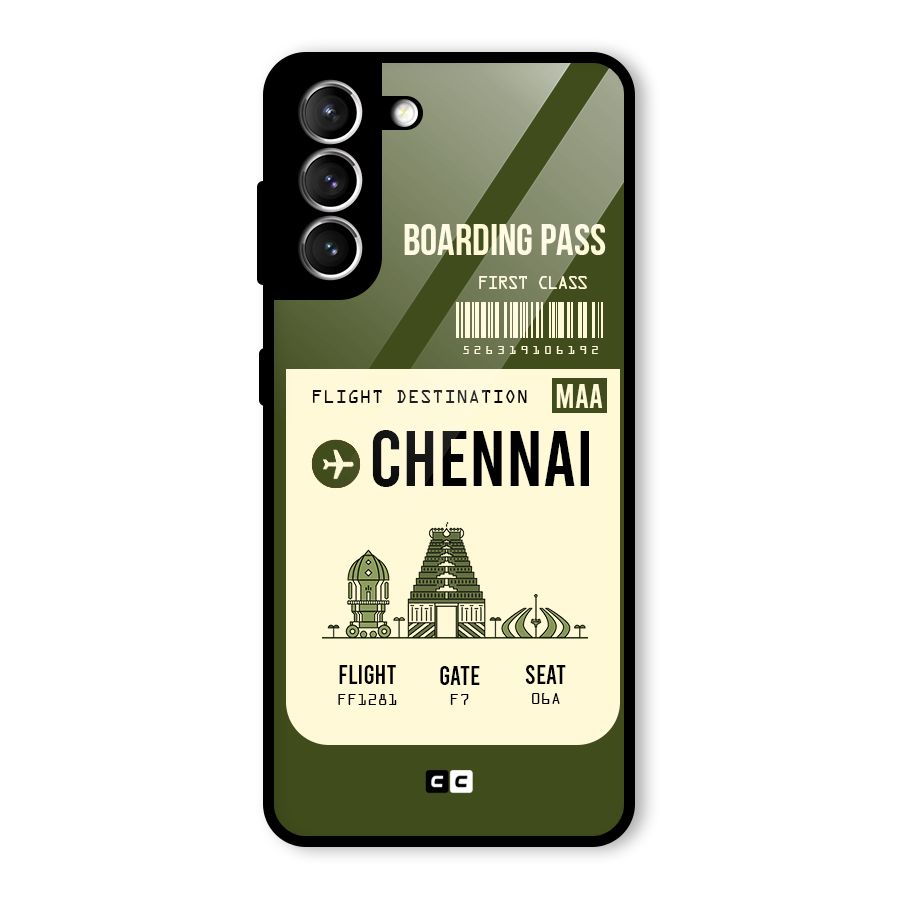 Chennai Boarding Pass Glass Back Case for Galaxy S21 5G