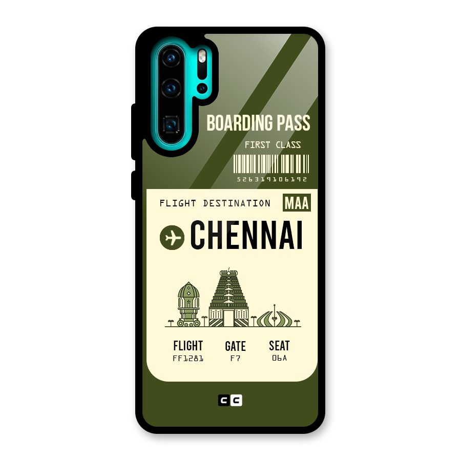 Chennai Boarding Pass Glass Back Case for Huawei P30 Pro