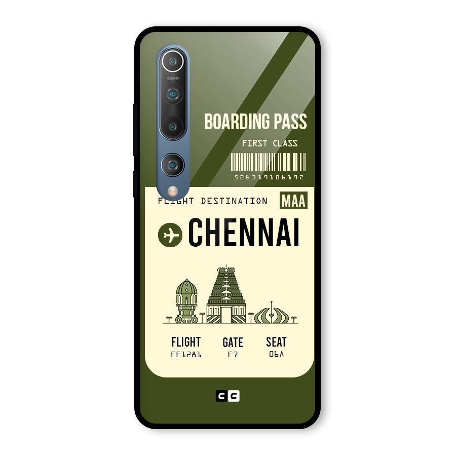 Chennai Boarding Pass Glass Back Case for Mi 10