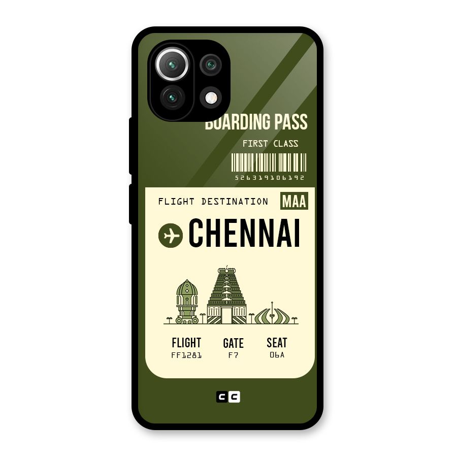 Chennai Boarding Pass Glass Back Case for Mi 11 Lite NE 5G