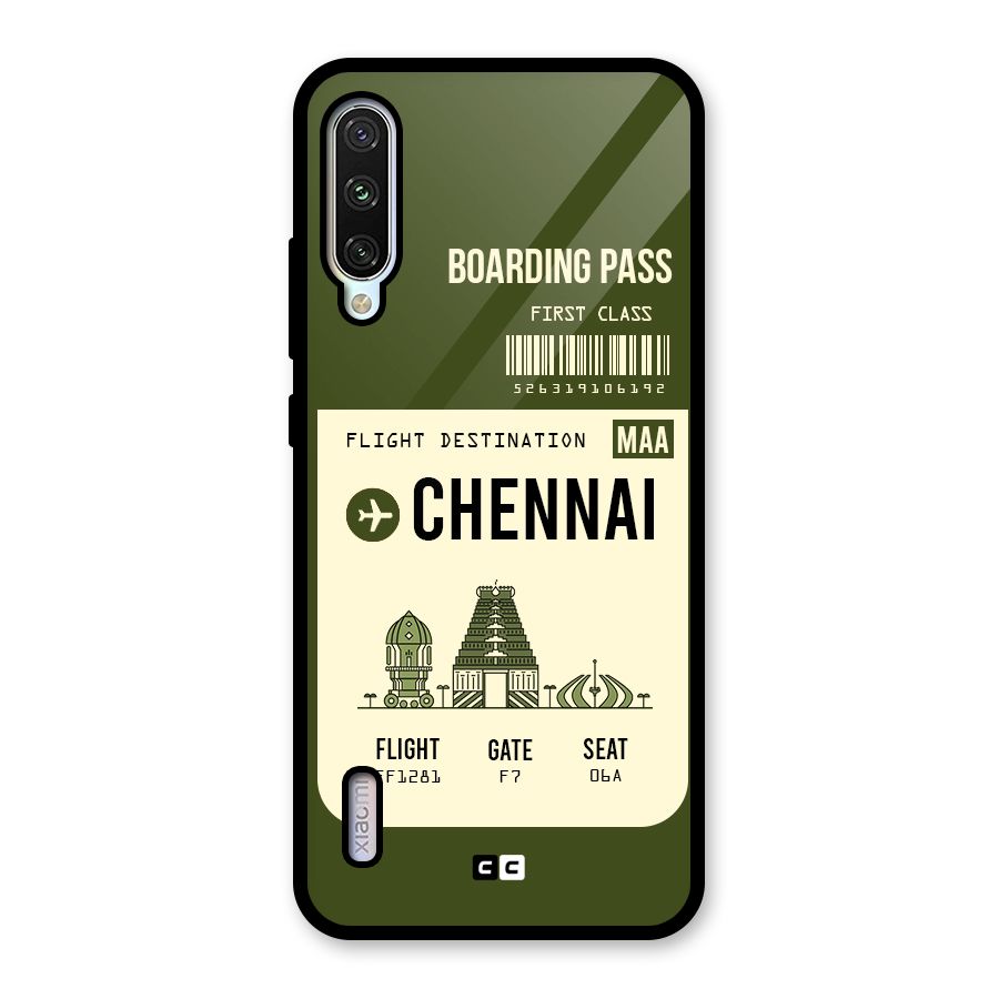 Chennai Boarding Pass Glass Back Case for Mi A3