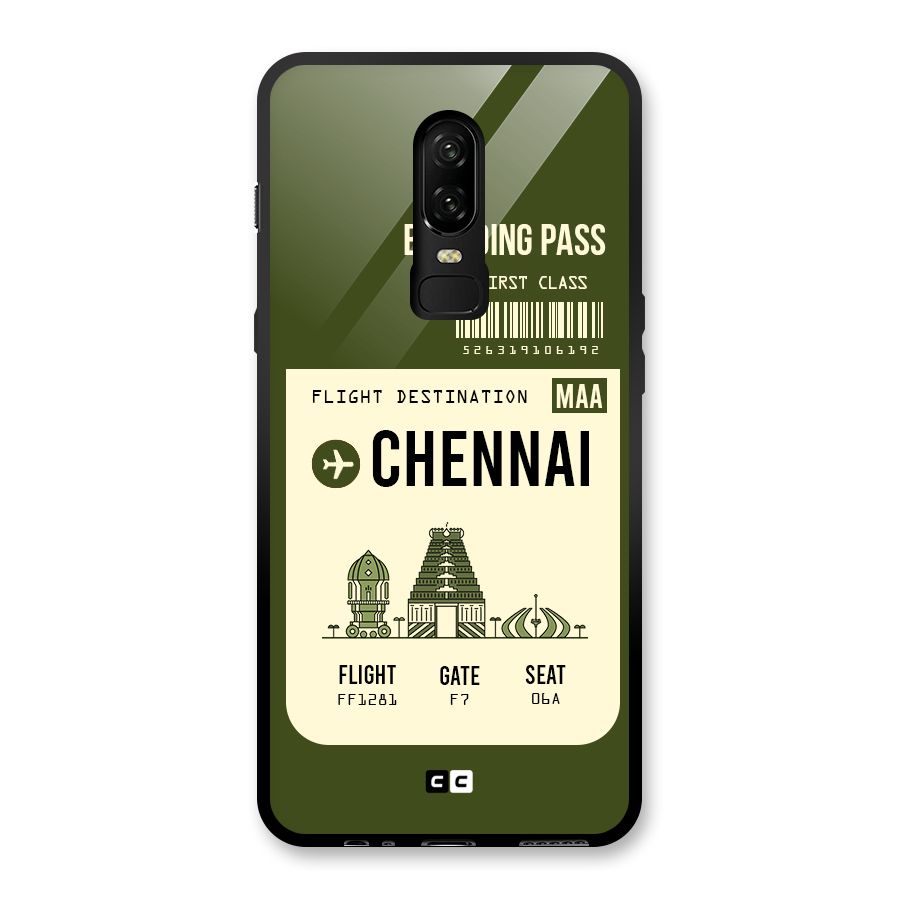 Chennai Boarding Pass Glass Back Case for OnePlus 6
