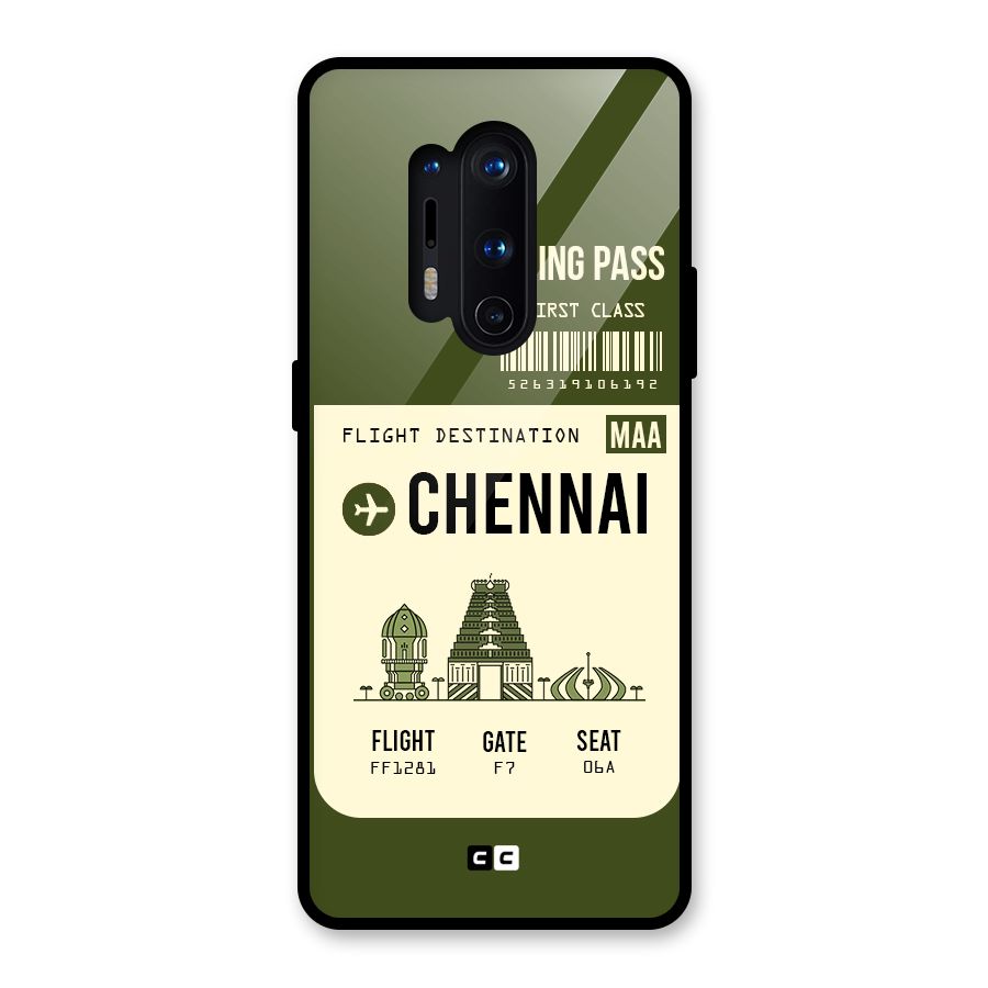 Chennai Boarding Pass Glass Back Case for OnePlus 8 Pro