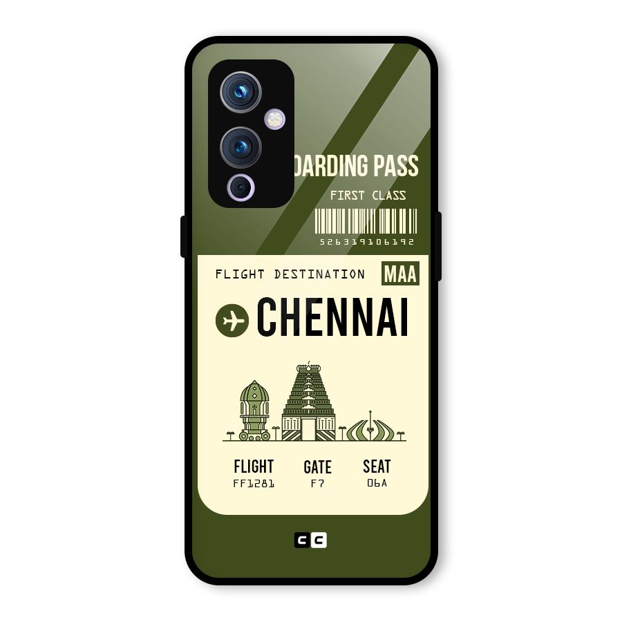 Chennai Boarding Pass Glass Back Case for OnePlus 9