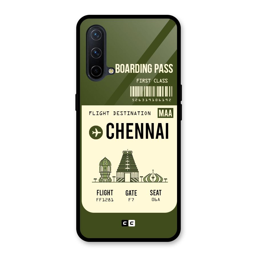 Chennai Boarding Pass Glass Back Case for OnePlus Nord CE 5G