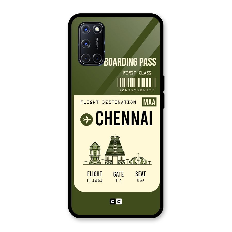 Chennai Boarding Pass Glass Back Case for Oppo A52