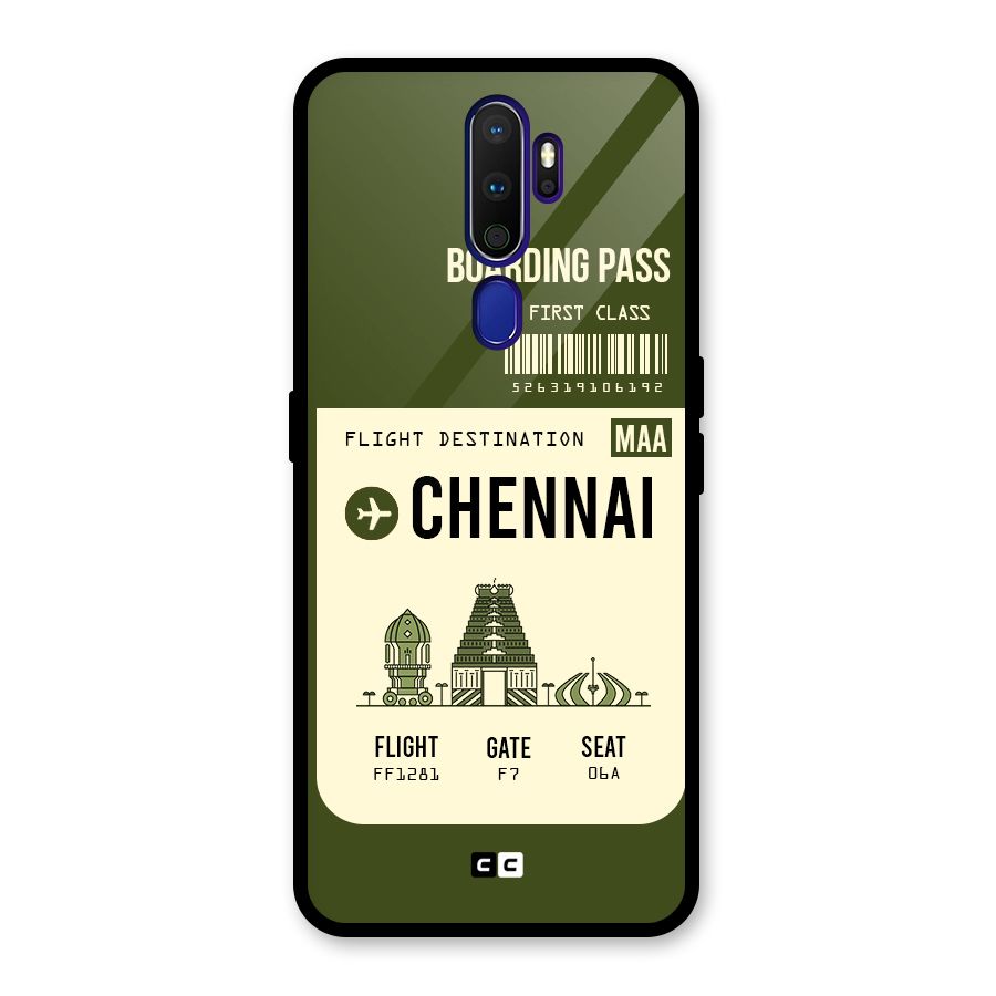 Chennai Boarding Pass Glass Back Case for Oppo A9 (2020)