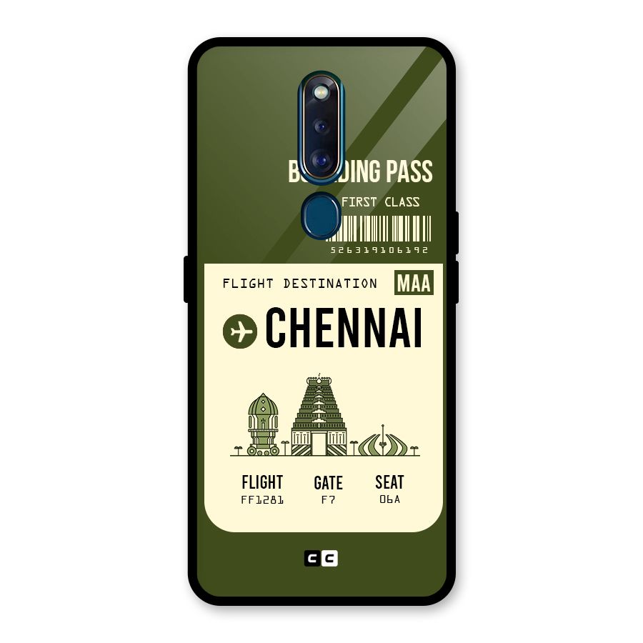 Chennai Boarding Pass Glass Back Case for Oppo F11 Pro