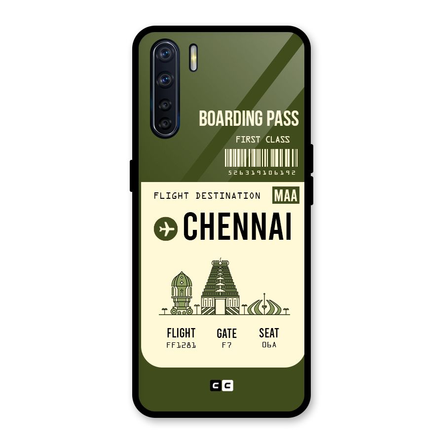 Chennai Boarding Pass Glass Back Case for Oppo F15