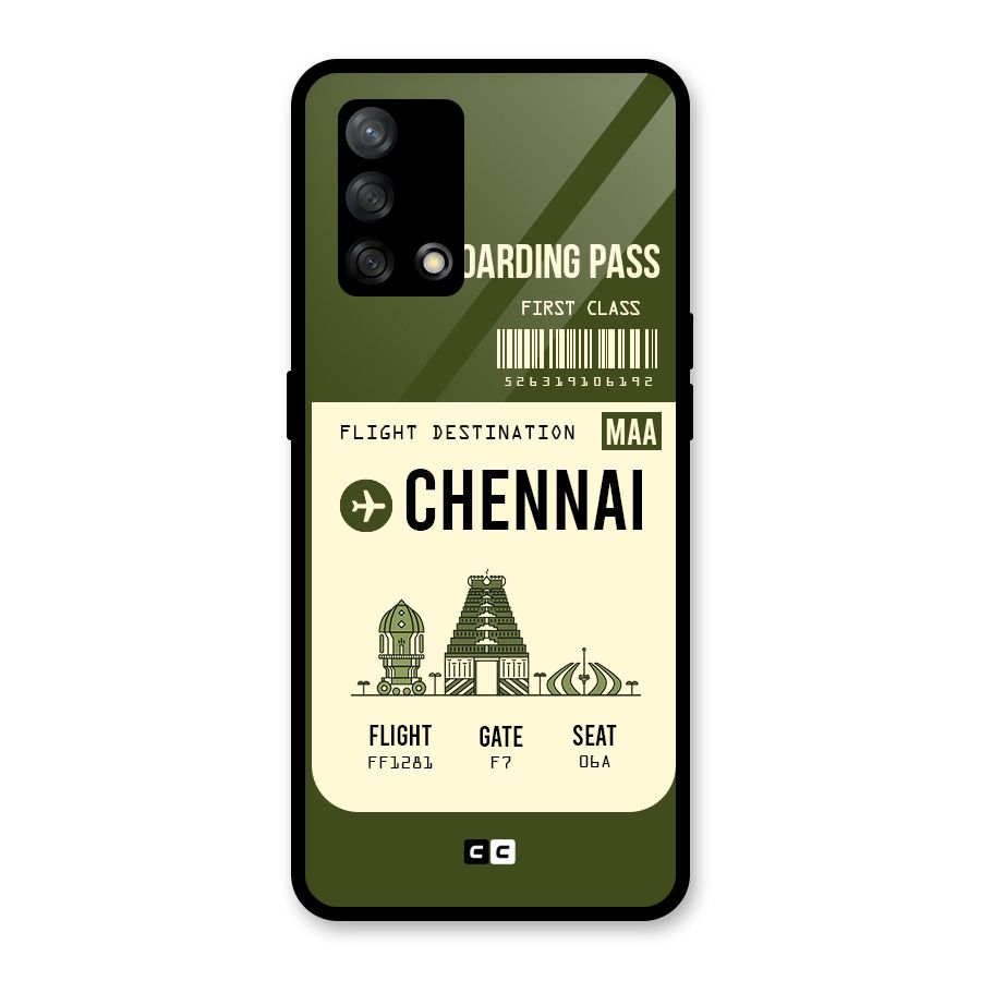 Chennai Boarding Pass Glass Back Case for Oppo F19