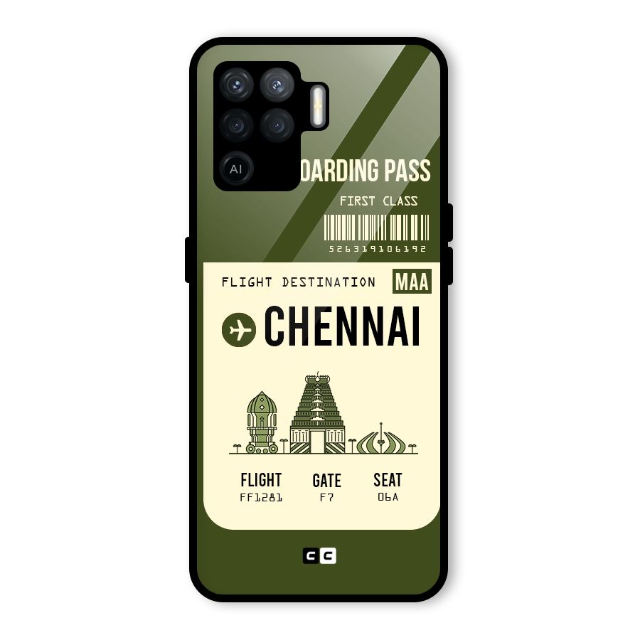 Chennai Boarding Pass Glass Back Case for Oppo F19 Pro