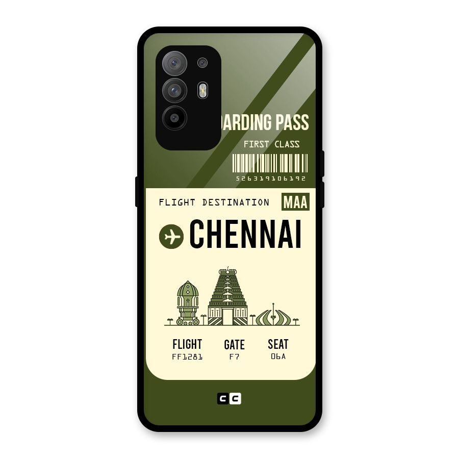 Chennai Boarding Pass Glass Back Case for Oppo F19 Pro Plus 5G