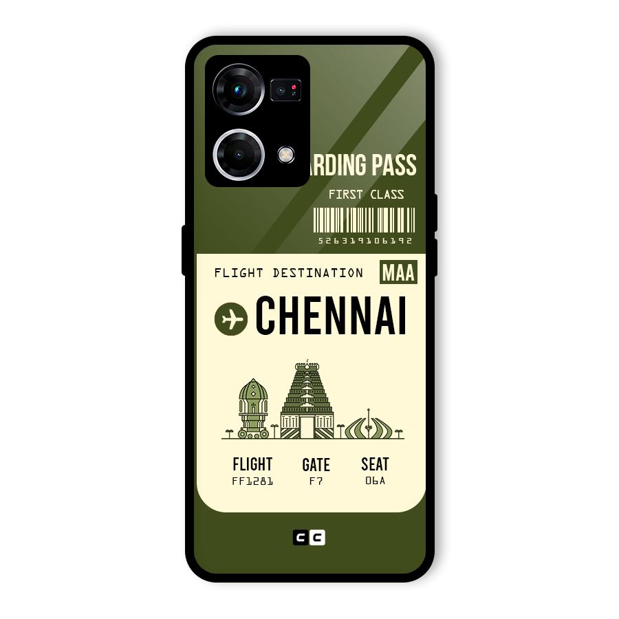 Chennai Boarding Pass Glass Back Case for Oppo F21 Pro 4G