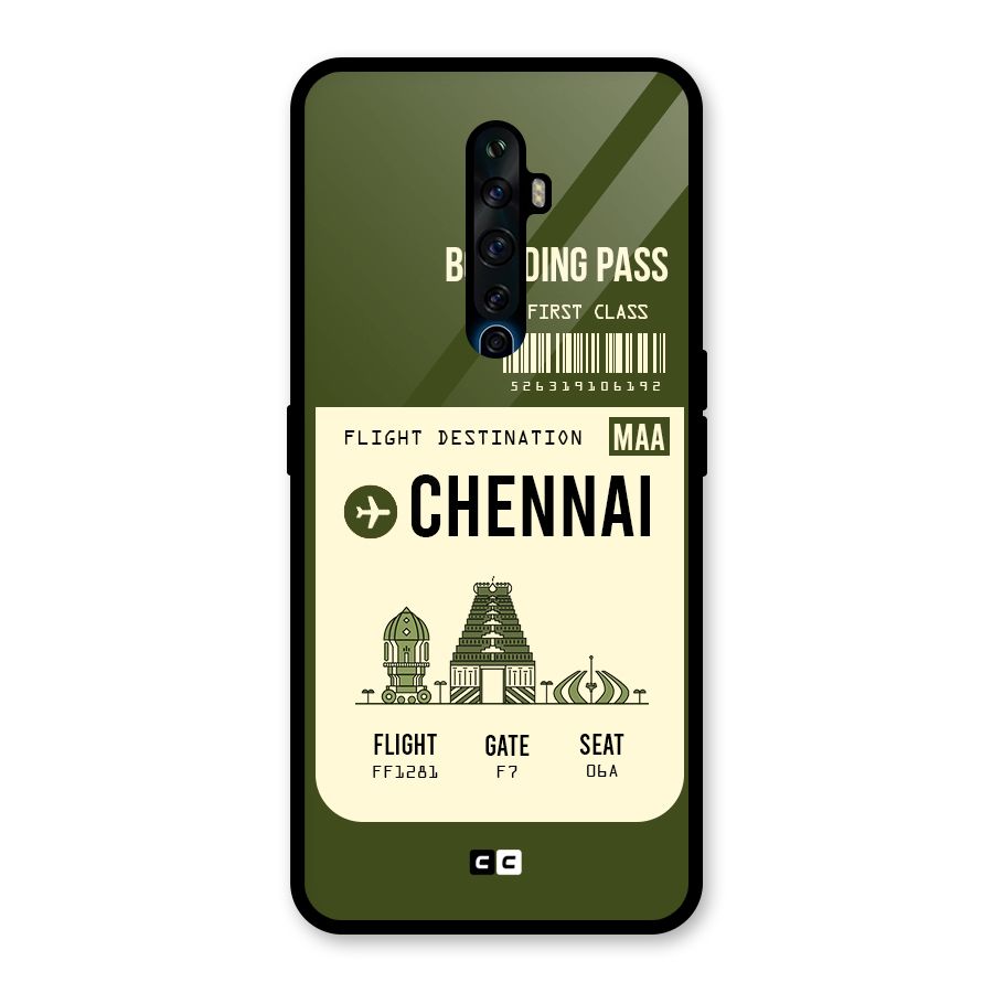 Chennai Boarding Pass Glass Back Case for Oppo Reno2 F