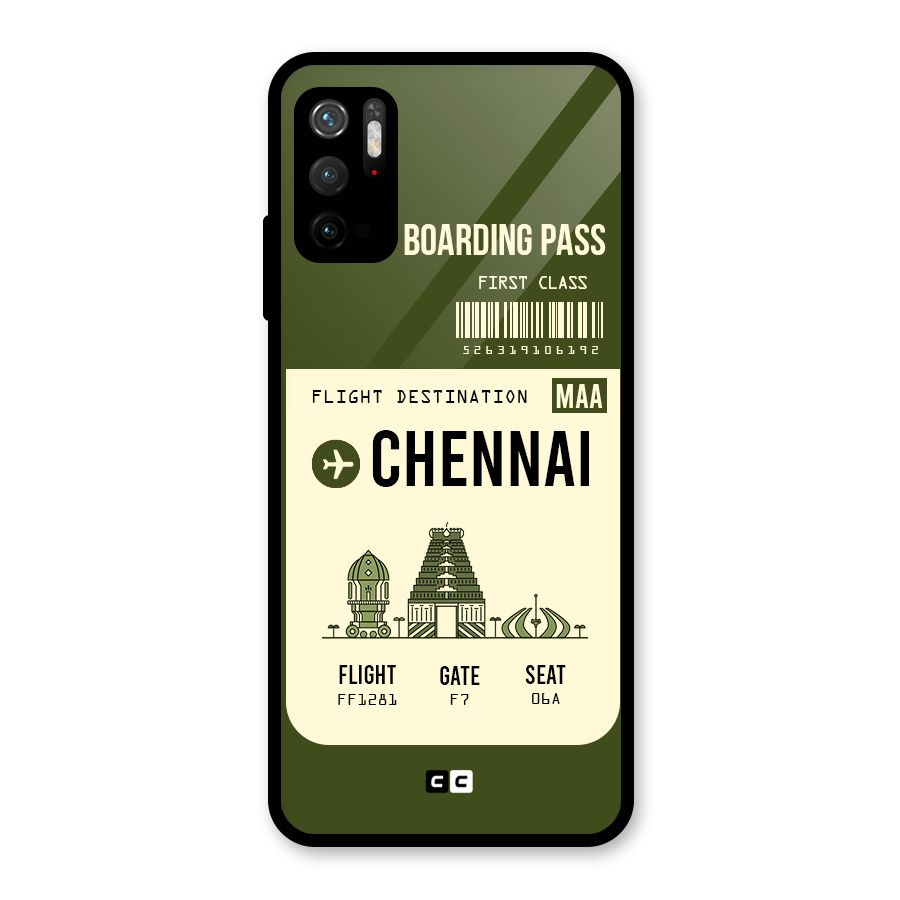 Chennai Boarding Pass Glass Back Case for Poco M3 Pro 5G