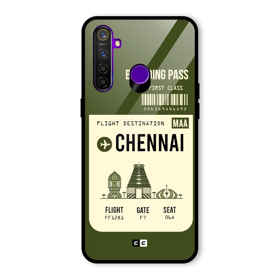 Chennai Boarding Pass Glass Back Case for Realme 5 Pro