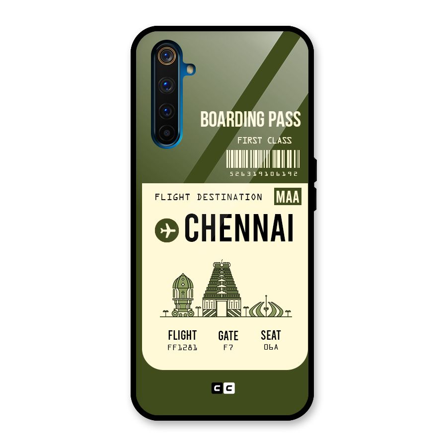 Chennai Boarding Pass Glass Back Case for Realme 6 Pro