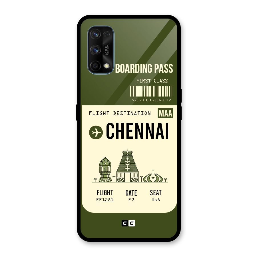 Chennai Boarding Pass Glass Back Case for Realme 7 Pro