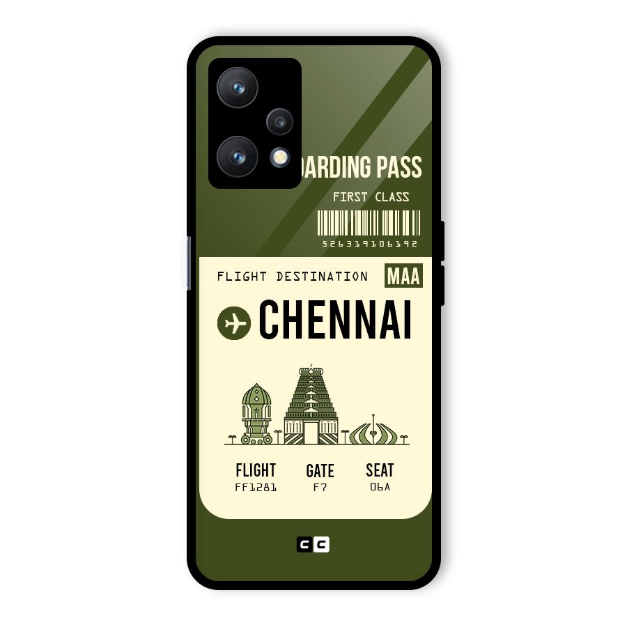 Chennai Boarding Pass Glass Back Case for Realme 9 Pro 5G
