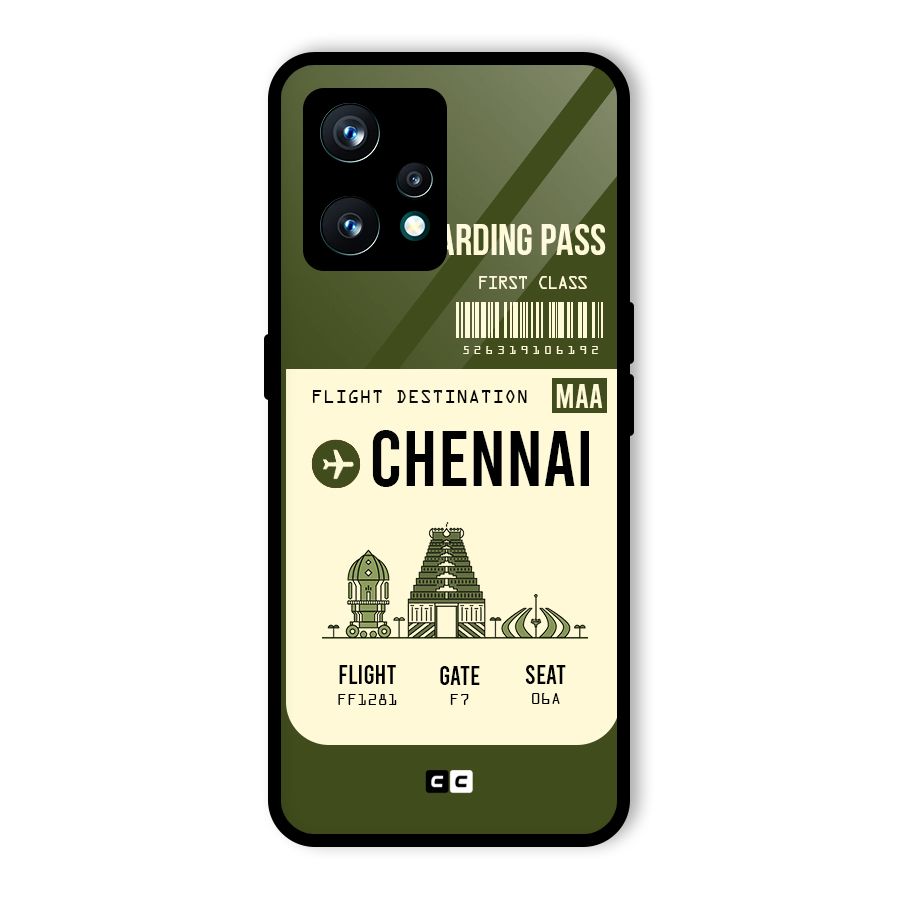 Chennai Boarding Pass Glass Back Case for Realme 9 Pro Plus 5G