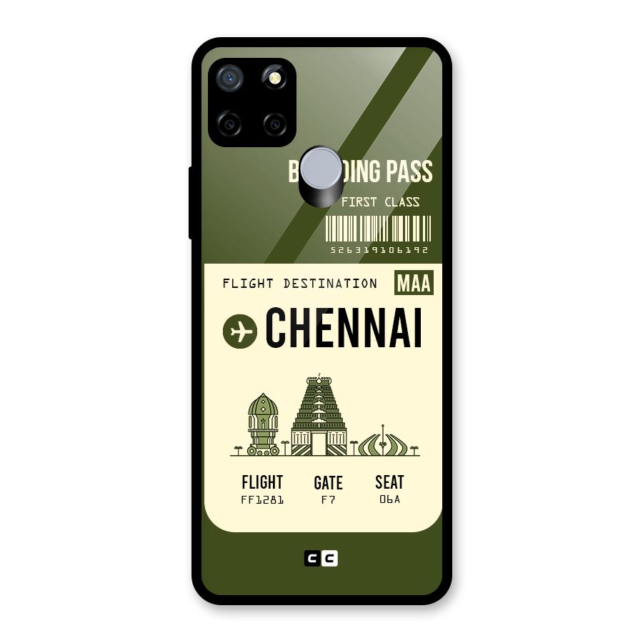 Chennai Boarding Pass Glass Back Case for Realme C12