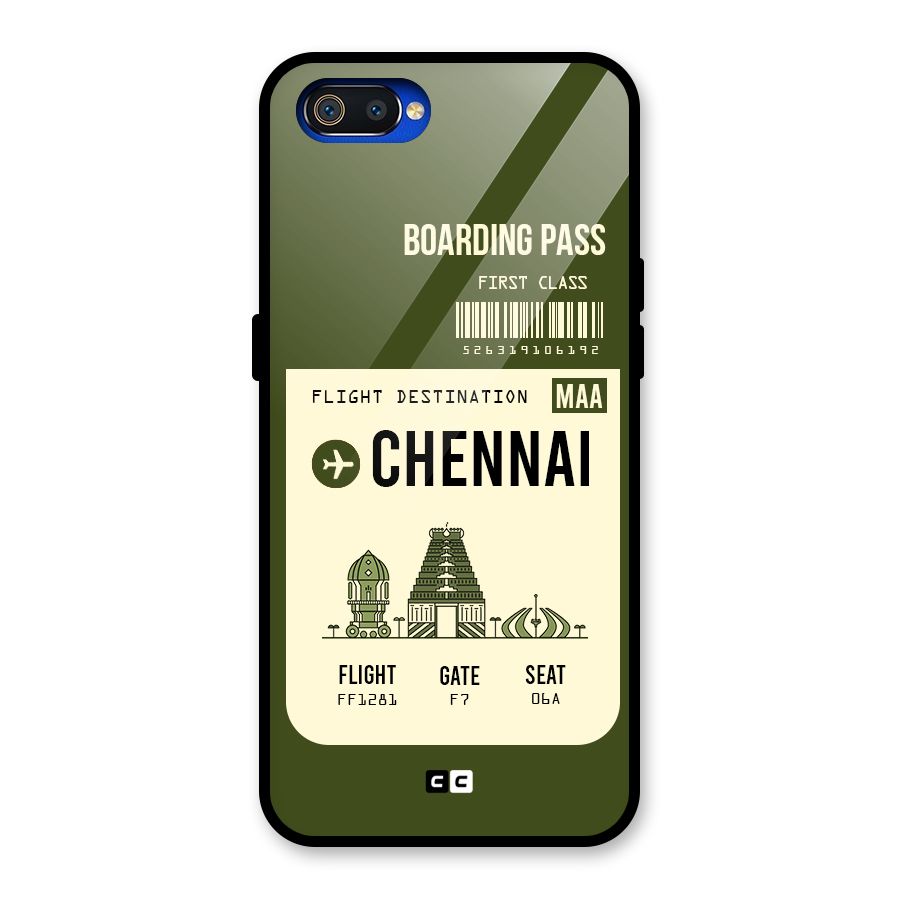 Chennai Boarding Pass Glass Back Case for Realme C2