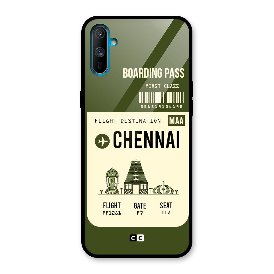 Chennai Boarding Pass Glass Back Case for Realme C3