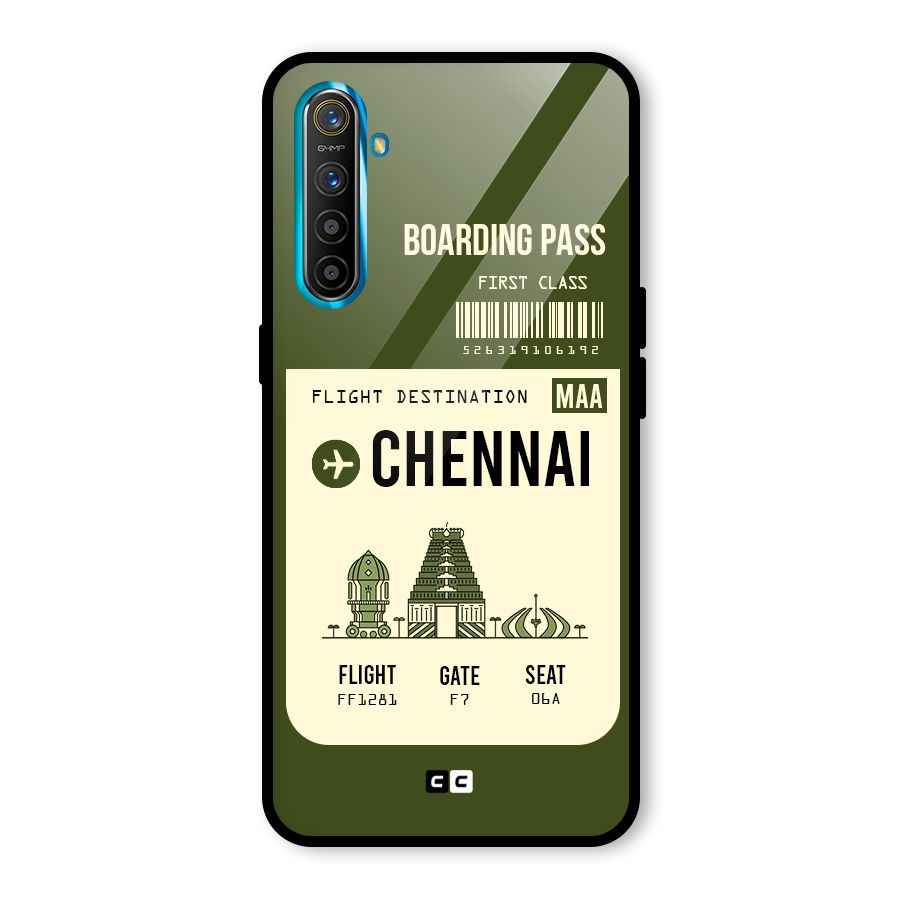 Chennai Boarding Pass Glass Back Case for Realme X2