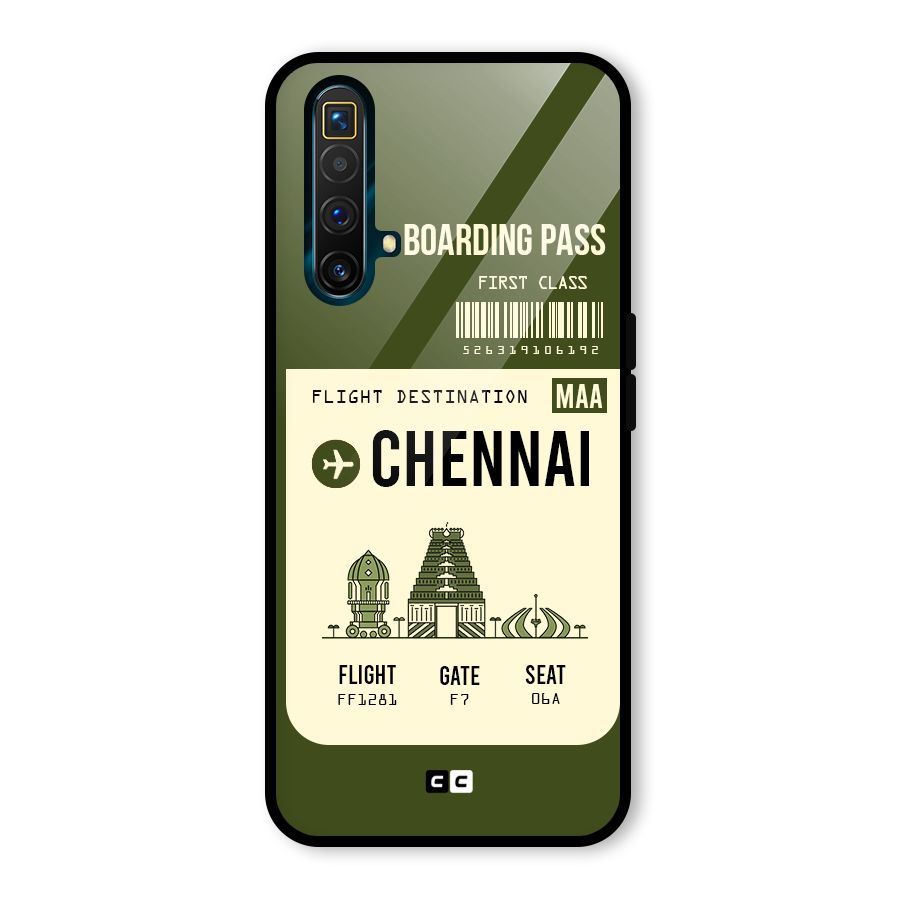 Chennai Boarding Pass Glass Back Case for Realme X3 SuperZoom