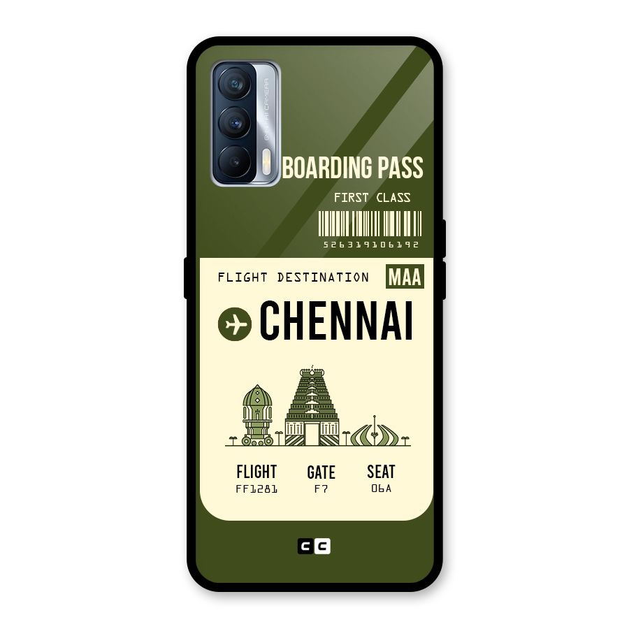 Chennai Boarding Pass Glass Back Case for Realme X7