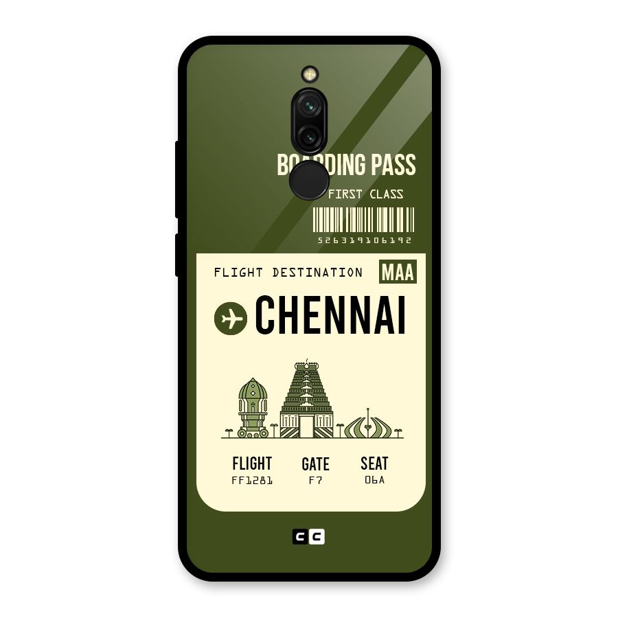 Chennai Boarding Pass Glass Back Case for Redmi 8