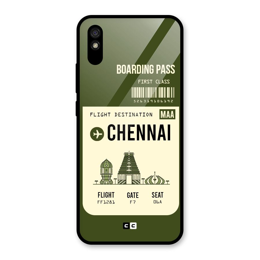 Chennai Boarding Pass Glass Back Case for Redmi 9A