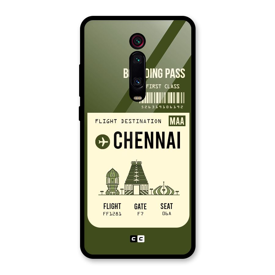 Chennai Boarding Pass Glass Back Case for Redmi K20 Pro